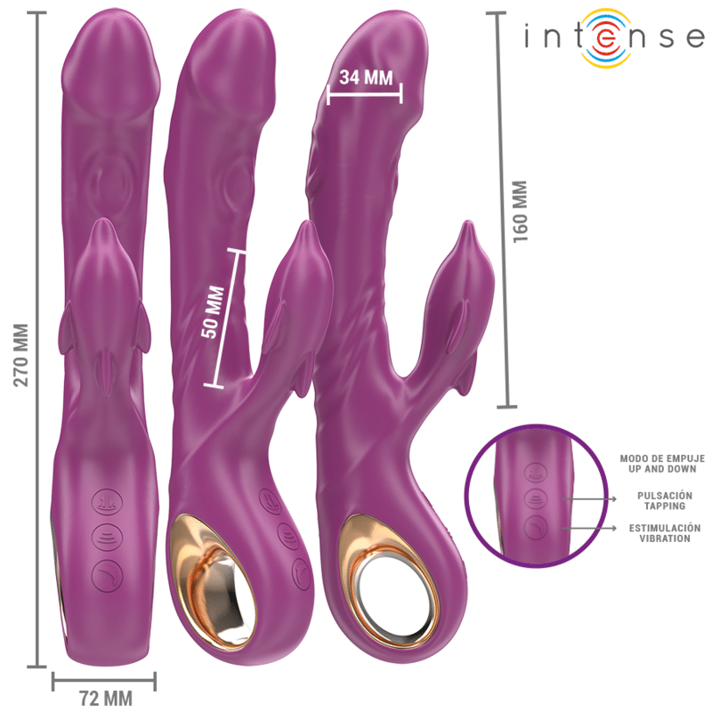 INTENSE - HALLE VIBRADOR MULTIFUNCIONAL COM LÍNGUA ESTIMULANTE DE GOLFINHOS ROXO - Image 3