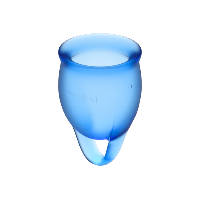 SATISFYER - COPO MENSTRUAL FEEL CONFIDENT AZUL ESCURO 15 + 20 ML - Image 2