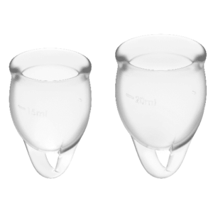 SATISFYER - COPO MENSTRUAL FEEL CONFIDENT TRANSPARENTE 15 + 20 ML