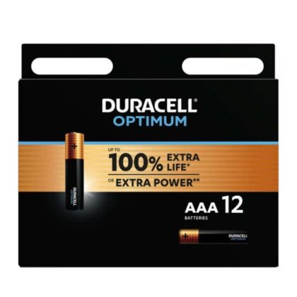 DURACELL - BATERIA ALCALINA OPTIMUM 200 AAA LR03 12 UNIDADE