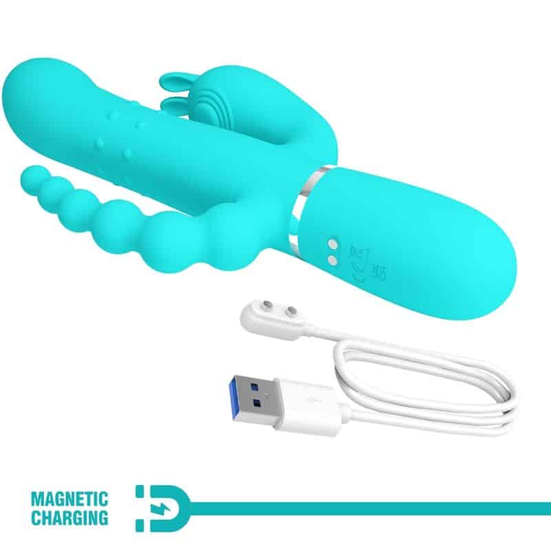 PRETTY LOVE - CAMMY 4 EM 1 MULTIFUNCIONAL TRIPPLE RABBIT VIBRADOR AZUL - Image 8