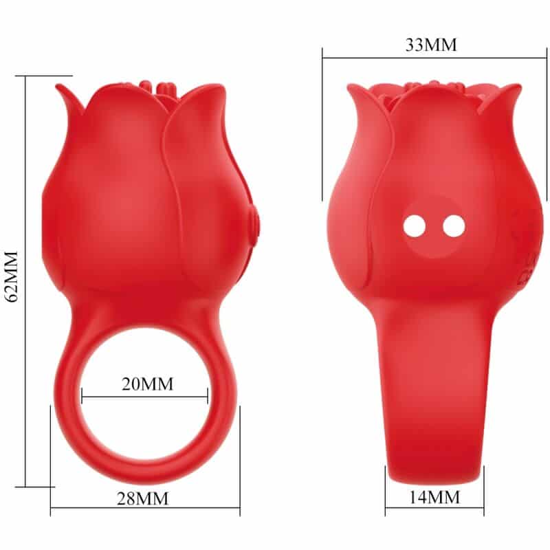 PRETTY LOVE - VIBRADOR DE DEDO EM FORMA DE JAE ROSE 10 VIBRAÇÕES VERMELHO - Image 6