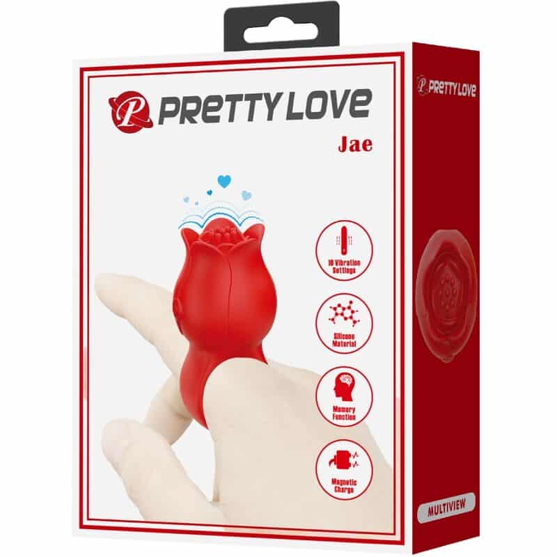 PRETTY LOVE - VIBRADOR DE DEDO EM FORMA DE JAE ROSE 10 VIBRAÇÕES VERMELHO - Image 9
