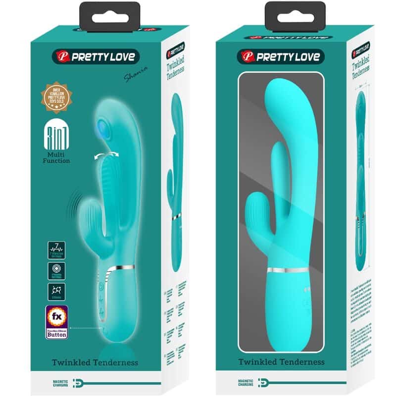 PRETTY LOVE - SHANIA TRIPLE RABBIT MULTIFUNCIONAL VIBRADOR 3 EM 1 AZUL - Image 10