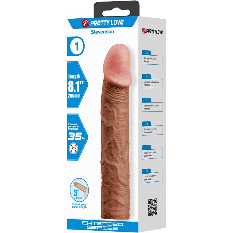 PRETTY LOVE - MANGA PENIS STEVENSON COM EXTENSÃO DE 7,6 CM MULATO - Image 5