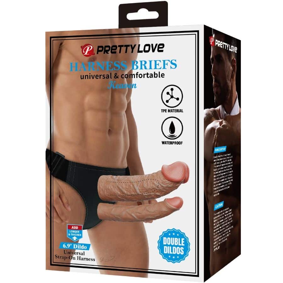 PRETTY LOVE - KEAVEN HARNESS BRIEFS DUPLO DILDO UNIVERSAL E CONFORTÁVEL - Image 7