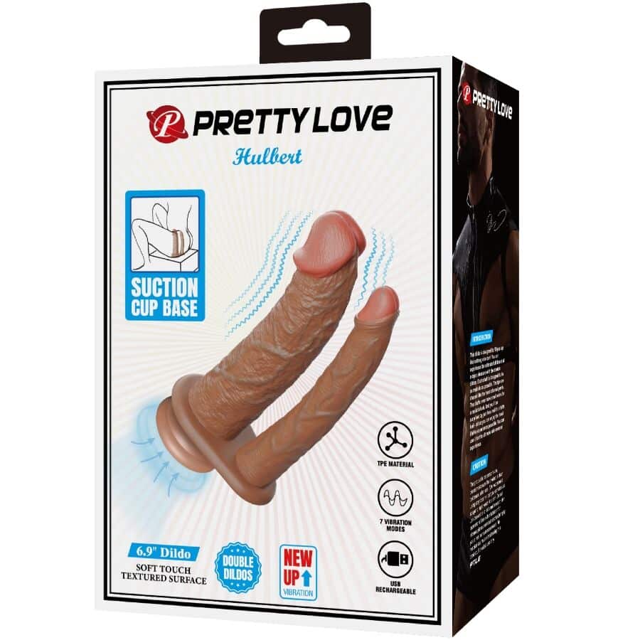 PRETTY LOVE - HULBERT DUPLO REALISTA DILDO COM VIBRAÇÃO MULATO - Image 8