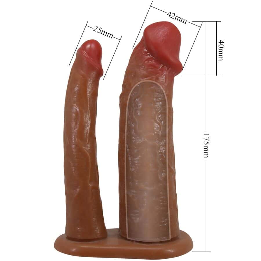 PRETTY LOVE - YAIRON MANGA DUPLA PARA PÊNIS COM EXTENSÃO DE 4 CM MULATO - Image 5