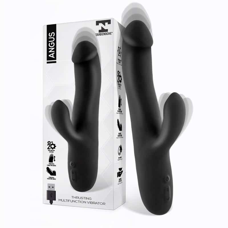 Tardenoche - Angus Vibrador con Función de Movimiento Thrusting 2 Motores Silicona USB