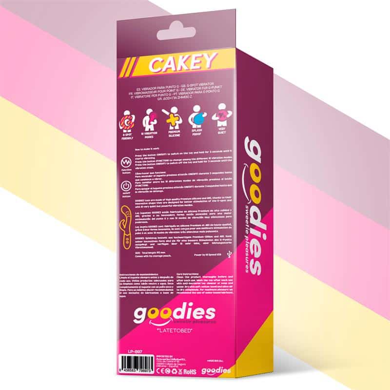 Goodies - Cakey Vibrador Punto G y Conejito USB Silicona Fuchsia - Image 3