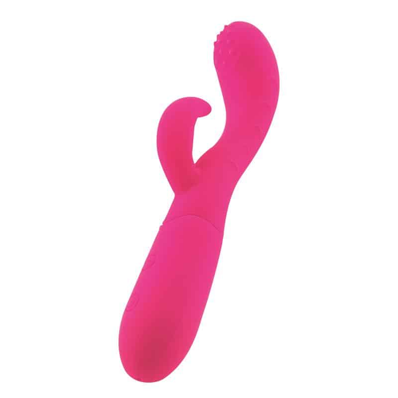 Goodies - Cakey Vibrador Punto G y Conejito USB Silicona Fuchsia - Image 5
