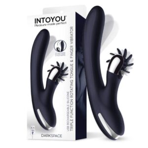 Intoyou - Darkspace Vibrador con Lenguas Rotadora y Movimiento Finger Azul