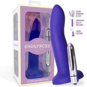 Dildox By Engily Ross - Dildo que Cambia de Color Púrpura a Rosa Talla S 14 cm