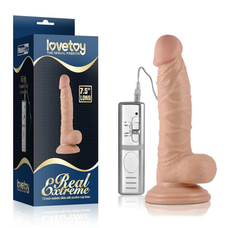 Lovetoy - Dildo Real Extreme con Vibración 7.5 Natural - Image 5