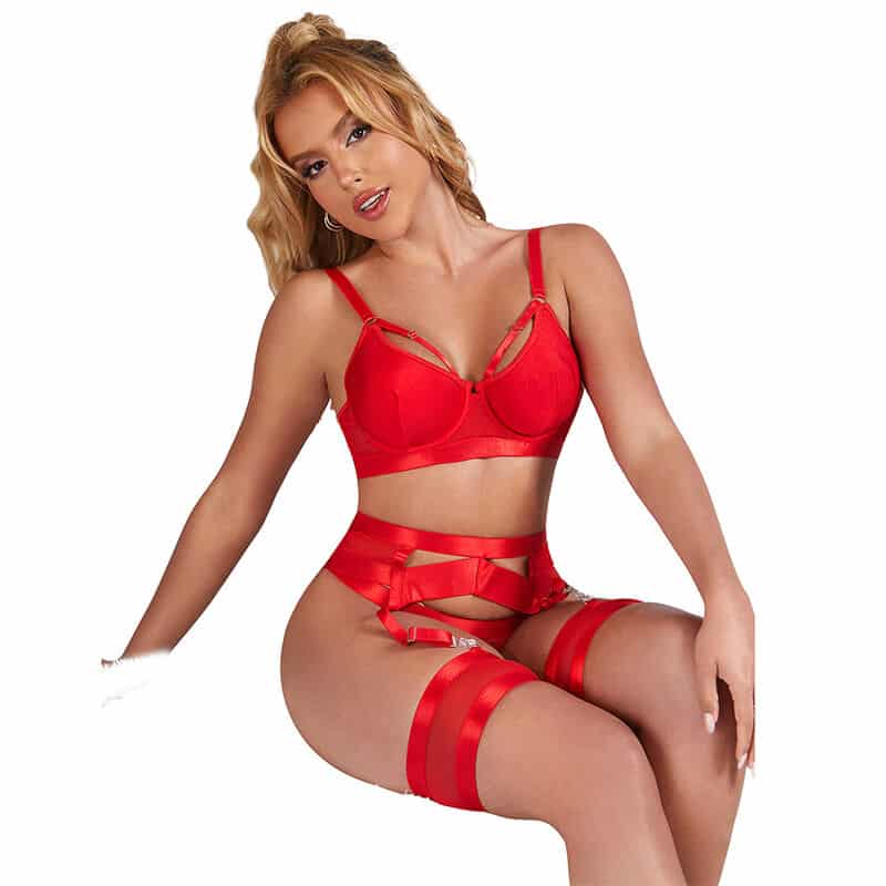 Subblime - 955267 Sutiã Bondage Vermelho Com Conjunto De Liga L/Xl - Image 3