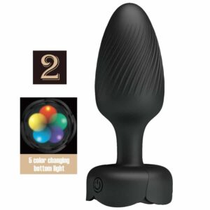 Pretty Love - Varian Anal Plug Com Luz Led Preto 10,8 Cm