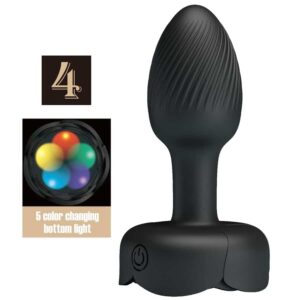 Pretty Love - Olman Plug Anal Com Luz Led Preto 8,8 Cm