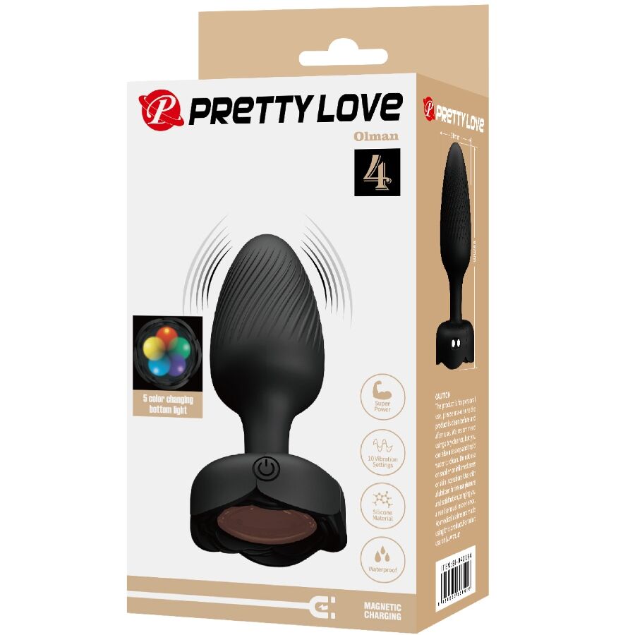 Pretty Love - Olman Plug Anal Com Luz Led Preto 8,8 Cm - Image 9