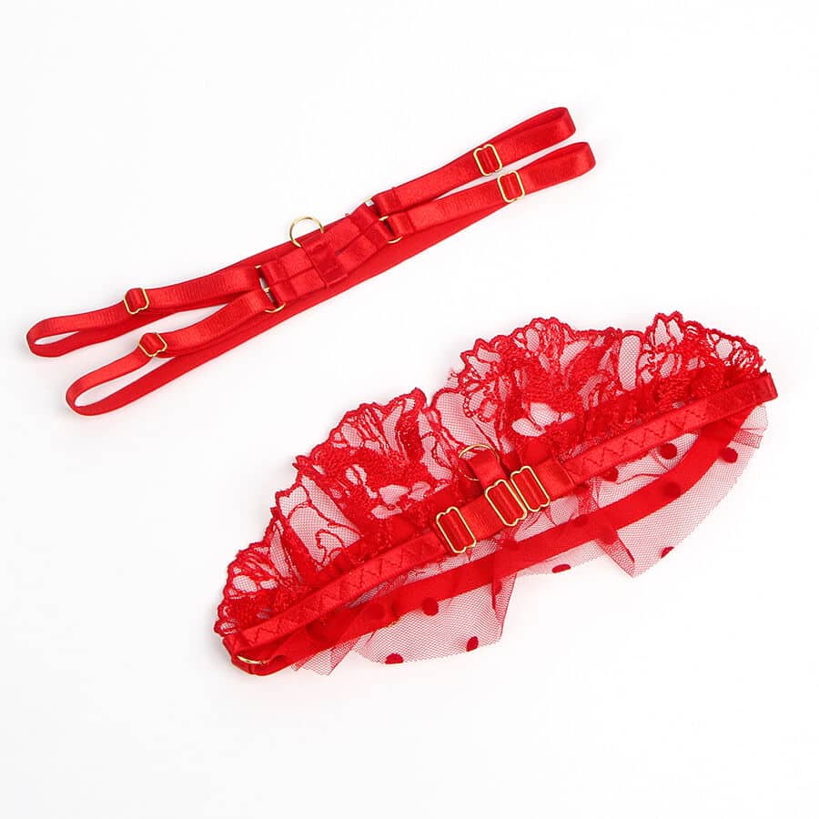 Subblime - 957513 Conjunto De Sutiã E Liga De Renda Vermelho L/Xl - Image 6