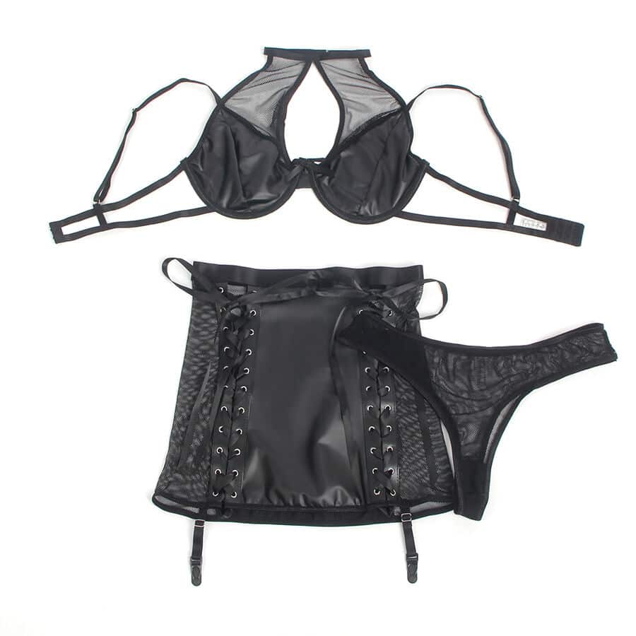 Subblime - 957599 Conjunto De Sutiã E Saia De Couro Preto L/Xl - Image 4