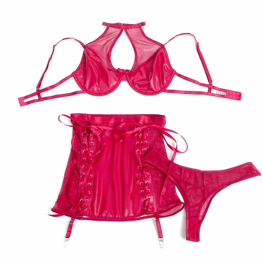 Subblime - 957612 Conjunto De Sutiã E Saia De Couro Vermelho L/Xl - Image 5