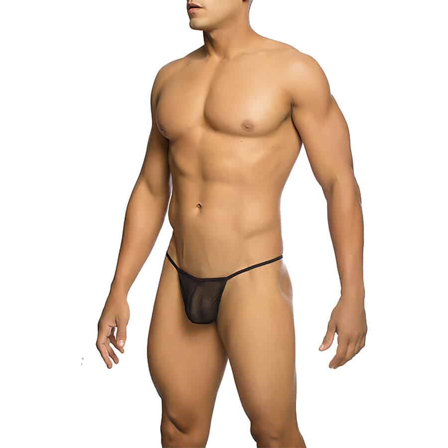 Tanga Transparente em Formato T Preta Tamanho L/XL - Image 2