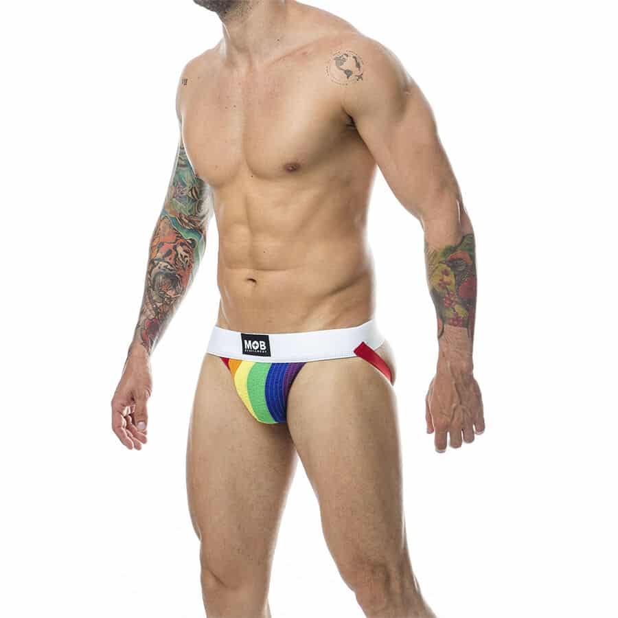 Mob - Calça Classic Jock Stripe Rainbow Tamanho P - Image 2
