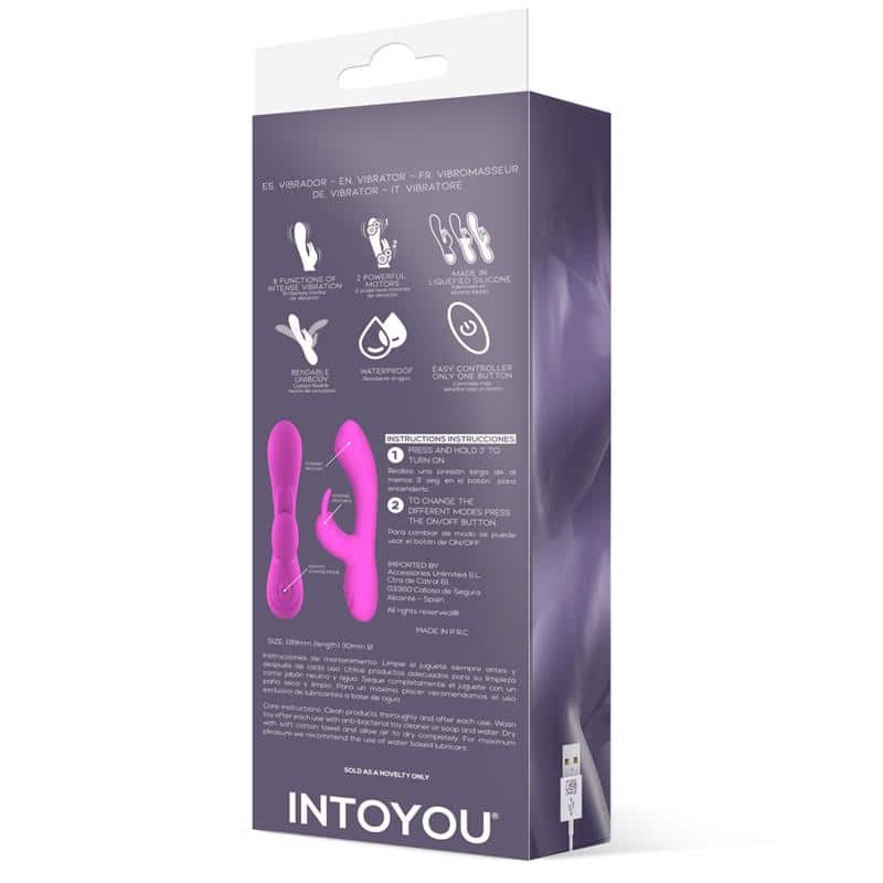 Intoyou - Mauve Vibrador Unibody Silicona Líquida USB Rosa - Image 6