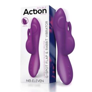Action - No. Eleven Vibrador con Conejito, Punto G y Fución de Pulsación USB Margnético Silicona