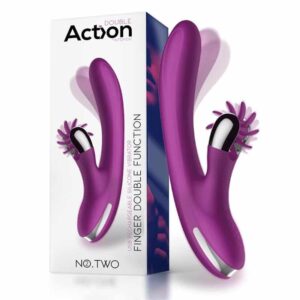 Action - No. Two Vibrador Movimiento Finger y Rueda Estimuladora