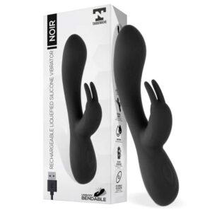 Tardenoche - Noir Vibrador Silicona Líquida Inyectada 2 Motores USB