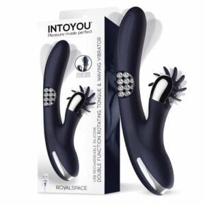 Intoyou - Royalspace Vibrador con Lenguas Estimuladoras y Bolas Internas 360º Azul