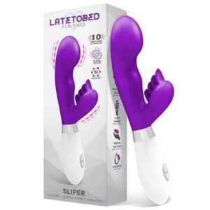 Latetobed - Sliper Vibrador Conejito Silicona Púrpura