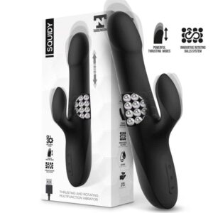 Tardenoche - Squidy Vibrador Función de Movimiento Up and Down y Bolas Rotadoras USB Silicona