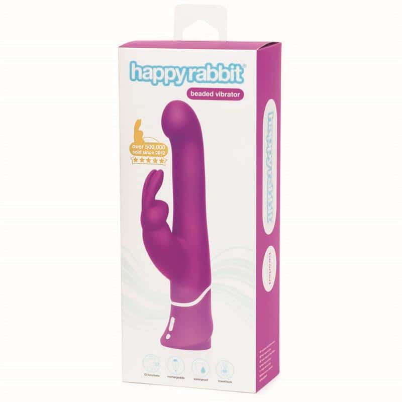Happy Rabbit - Vibrador Rotador Beaded Punto-G Purpura - Image 6