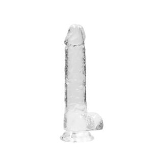 Dildo Realista Com Testículos Crystal Clear 8 /21Cm Realrock