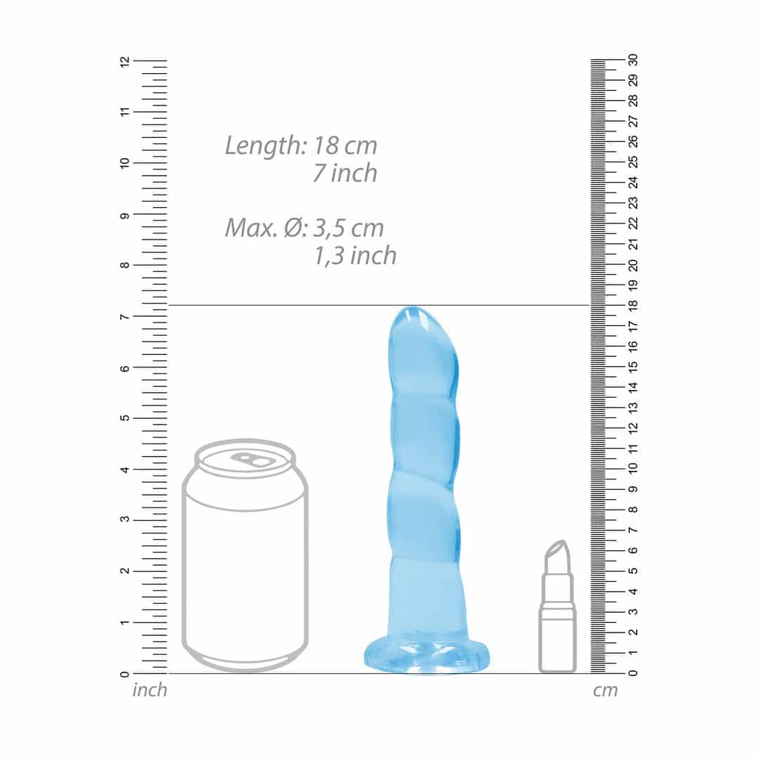 Dildo Non-Realistic Crystal Clear 7 /17 Cm Azul Realrock - Image 4