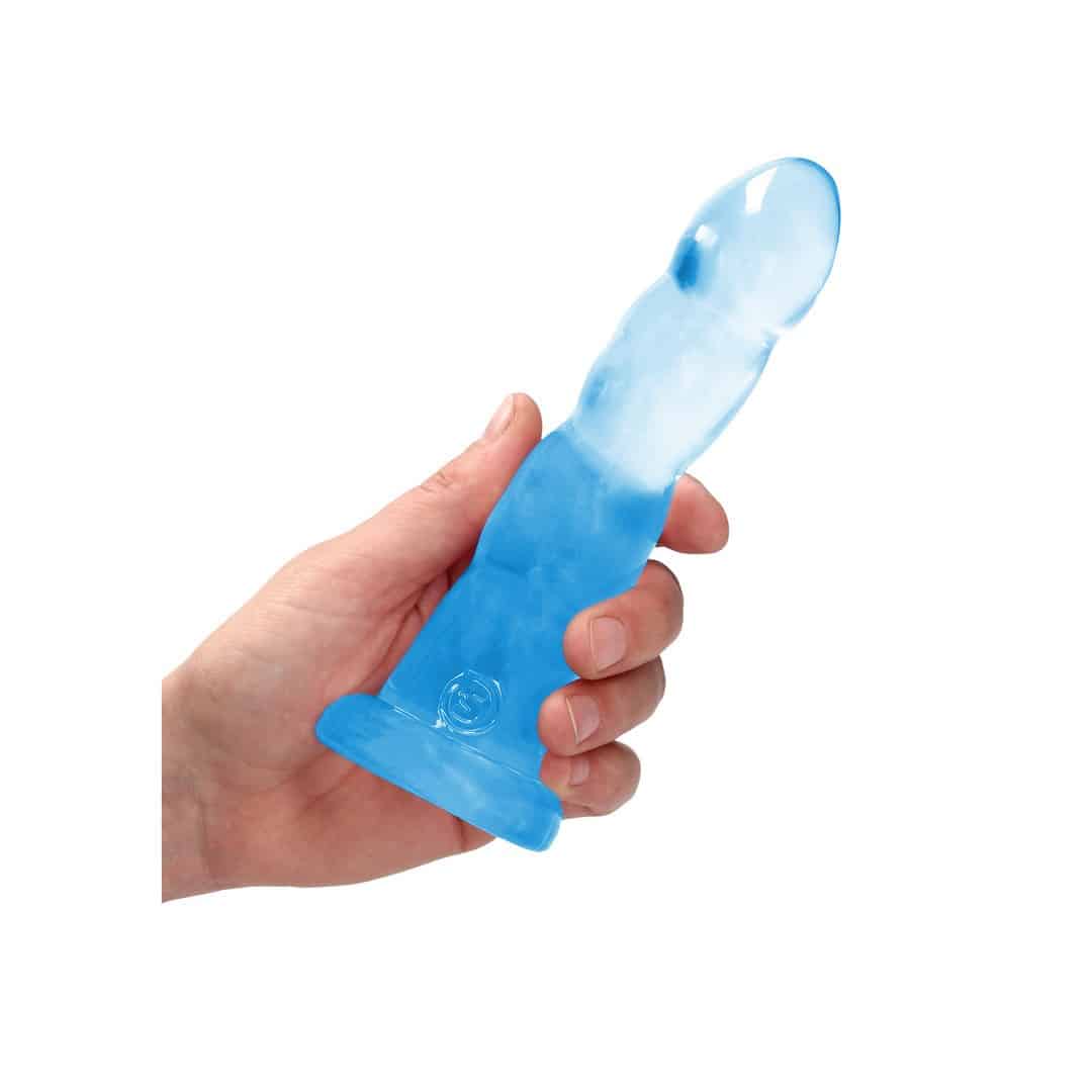 Dildo Non-Realistic Crystal Clear 7 /17 Cm Azul Realrock - Image 5