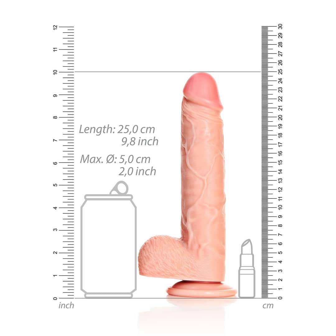 Dildo Realista Com Testículos Straight 9 /23 Cm Flesh Realrock - Image 6