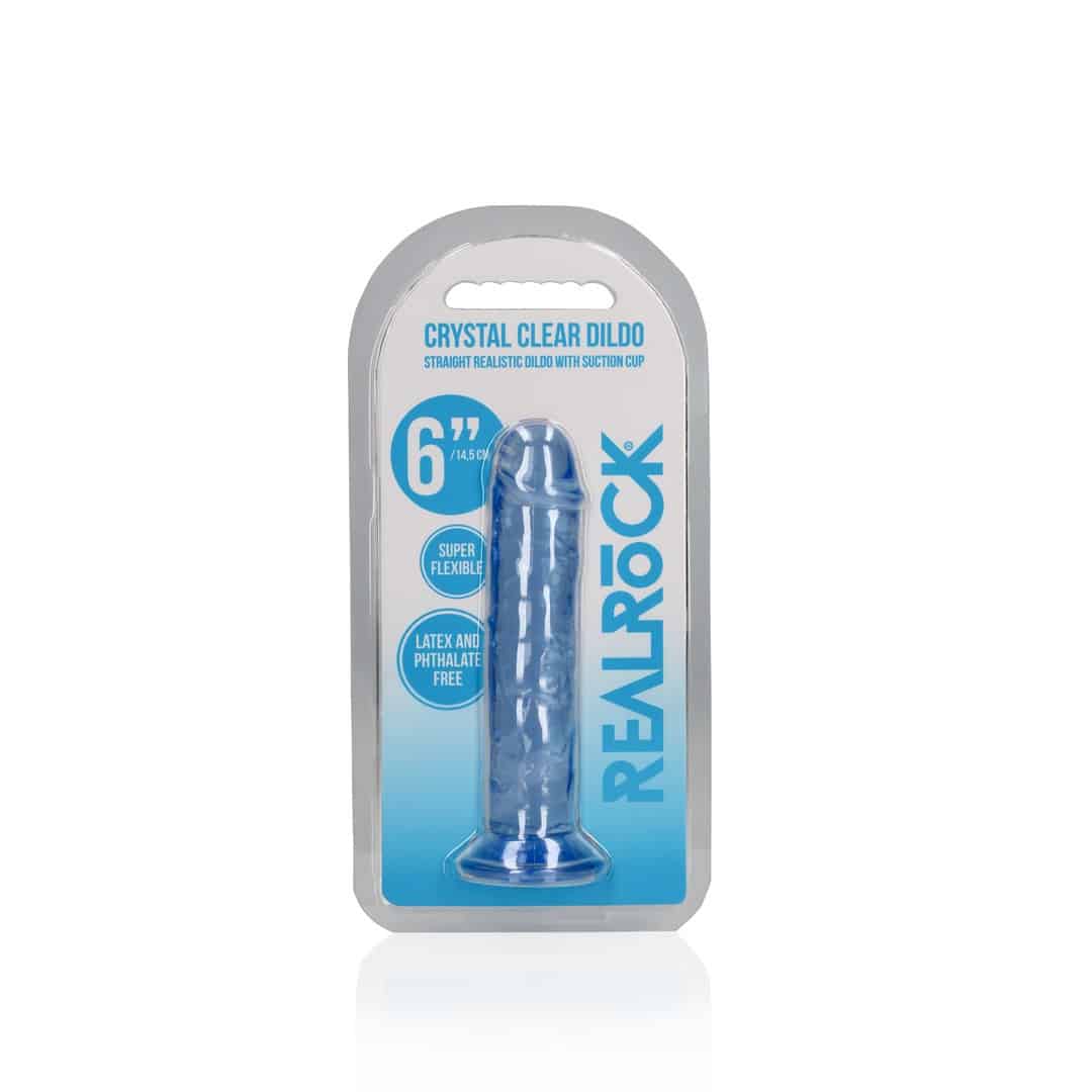 Dildo Straight Realistic Crystal Clear 6 /14,5 Cm Azul Realrock - Image 2