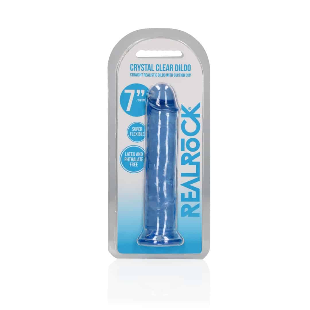 Dildo Straight Realistic Crystal Clear 7 /18 Cm Azul Realrock - Image 2