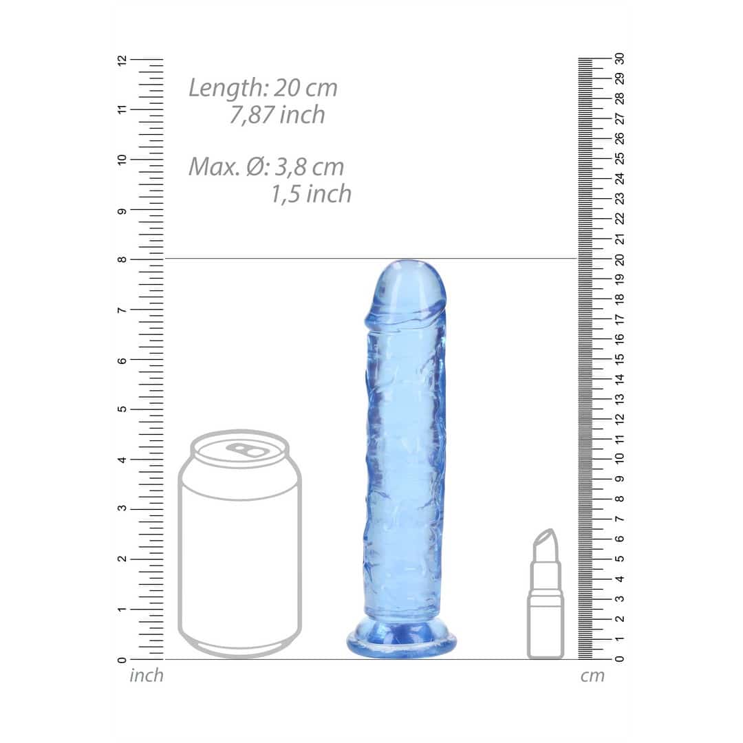 Dildo Straight Realistic Crystal Clear 7 /18 Cm Azul Realrock - Image 6
