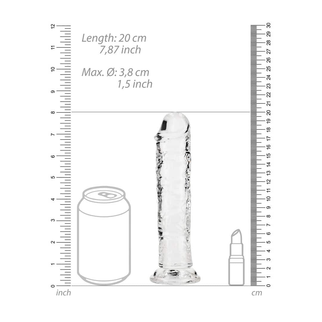 Dildo Straight Realistic Crystal Clear 7 /18 Cm Transparente Realrock - Image 6