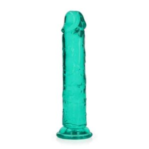 Dildo Straight Realistic Crystal Clear 7 /18 Cm Verde Realrock