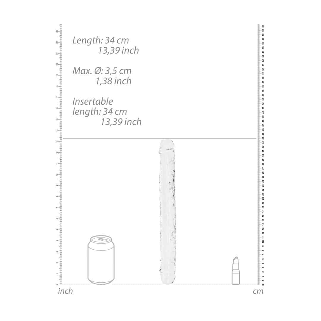 Dildo Duplo Crystal Clear 13 /34 Cm Transparente Realrock - Image 4