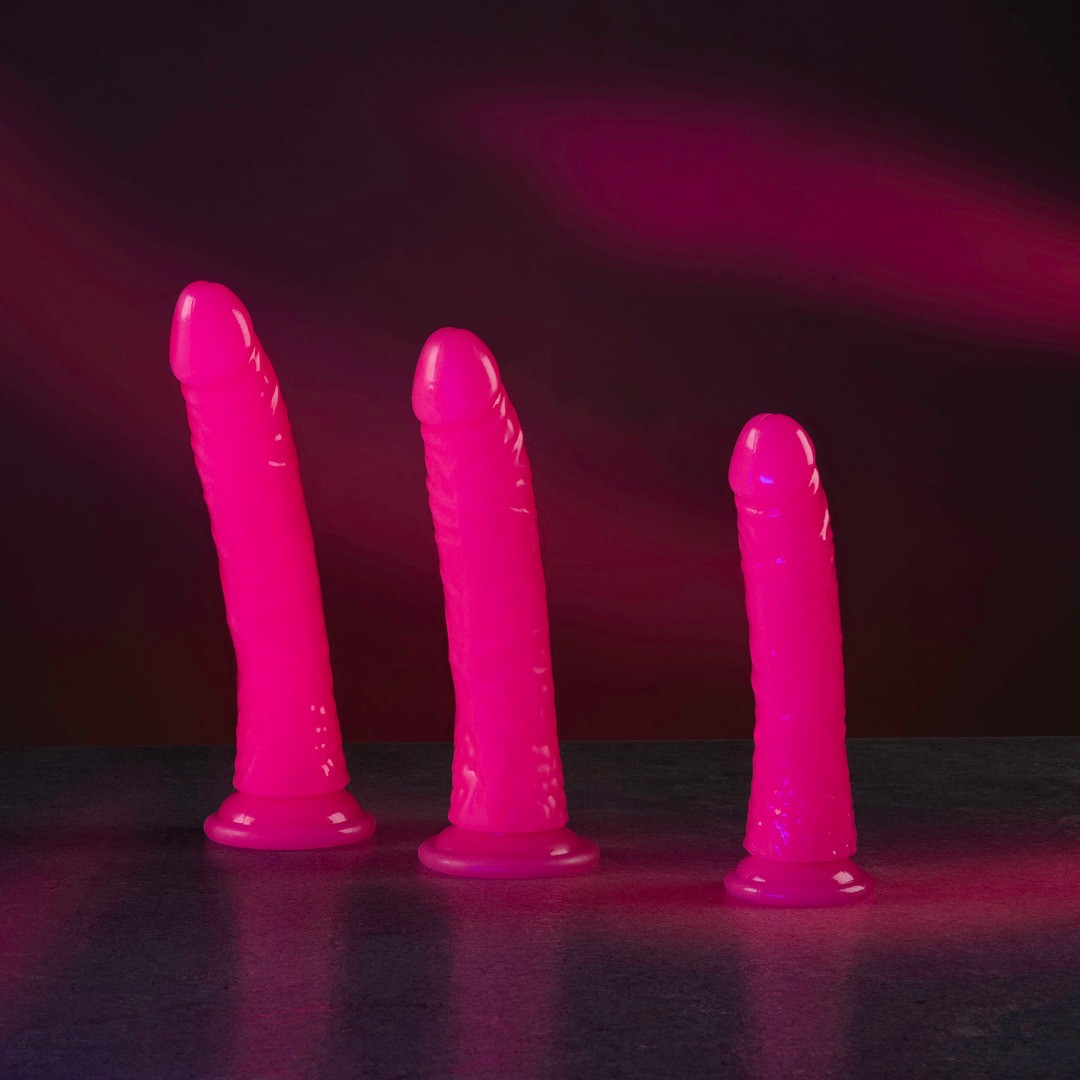 Dildo Slim Realistic Glow In The Dark 8'' / 20 Cm Rosa Realrock - Image 5