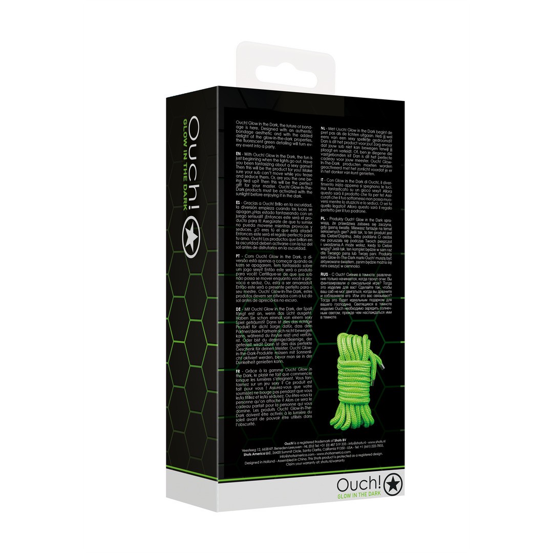 Corda Bondage Fluorescente Glow In The Dark 16.4 Ft /5 M Ouch! - Image 3