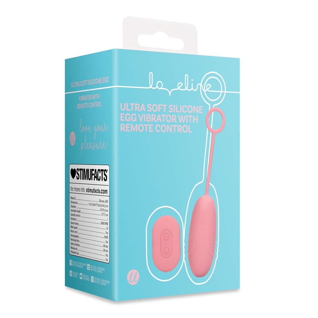 Ovo Vibratório Com Comando Ultra Soft Silicone Pink Arabesque Loveline - Image 2