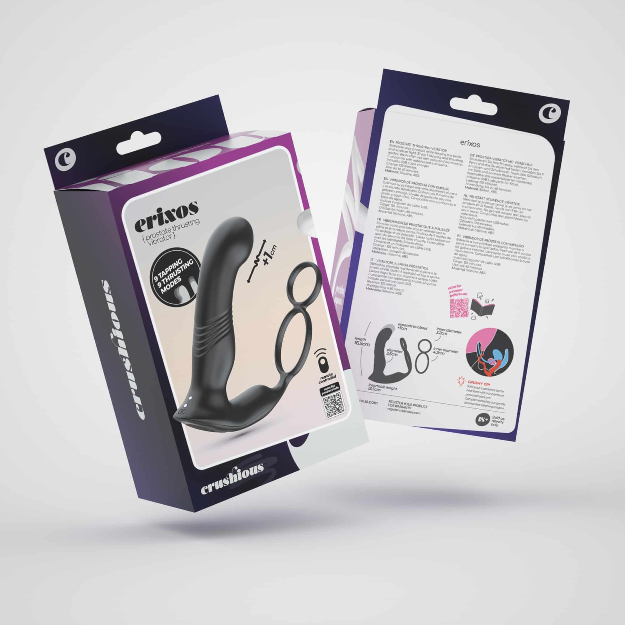 Vibrador De Próstata Com Comando Erixos Crushious - Image 6