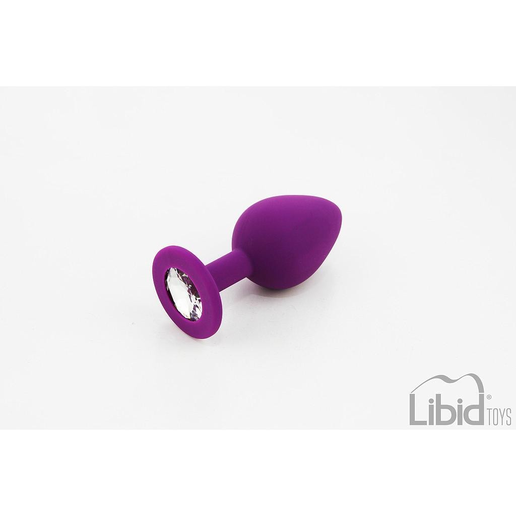 Plug Anal De Silicone Com Joia Roxo Candy Lust - Image 2